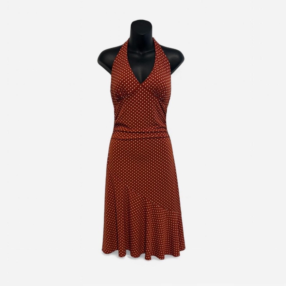 Elegant Vintage Backless Polka Dot Dress